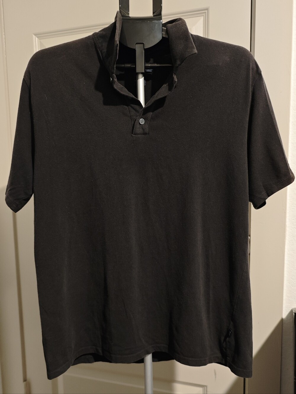 Structure Men's Black Short-Sleeve Polo Shirt Size L